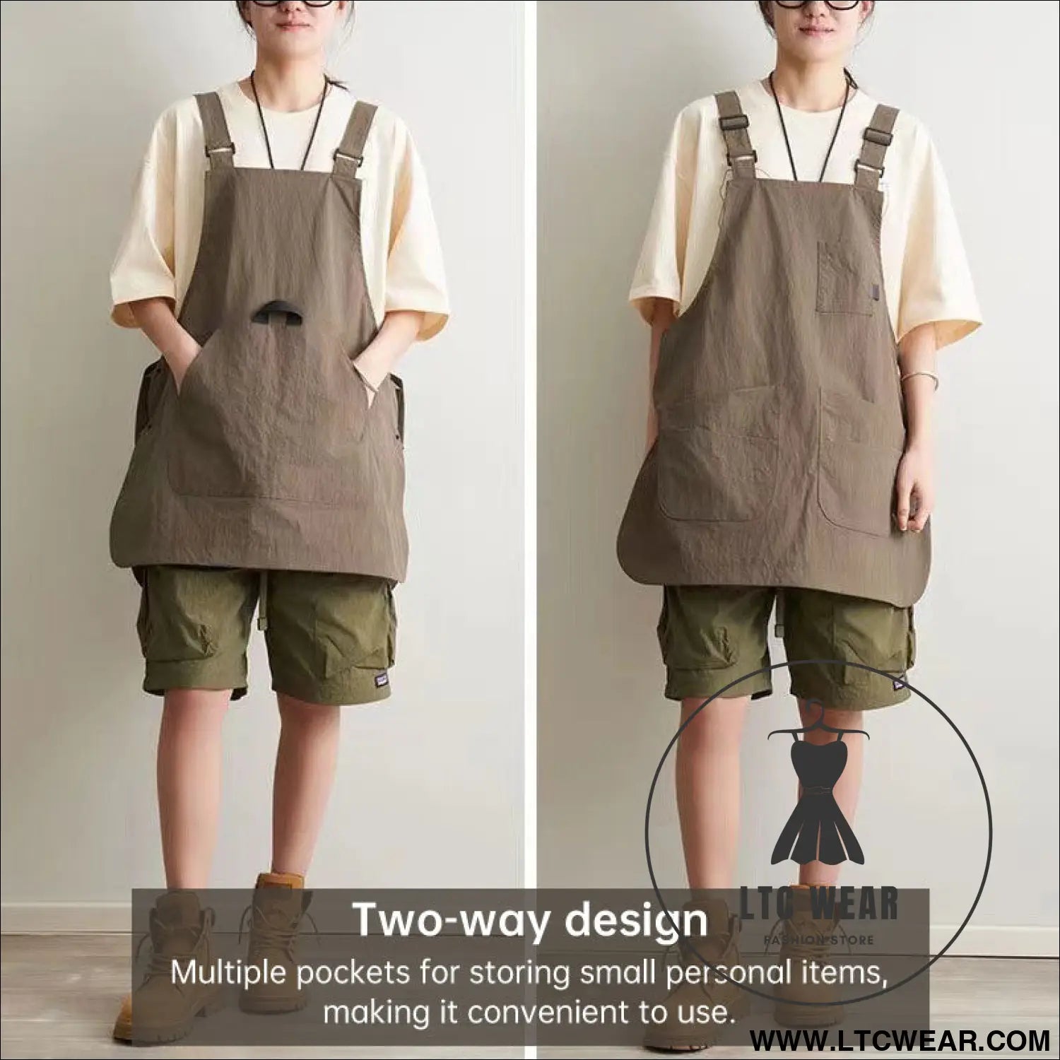 Double-Sided Waterproof Kitchen Apron – Adjustable Unisex Chef Apron, Pure Color Household Cooking Workwear - L.T.C Wear Online Fashion Store