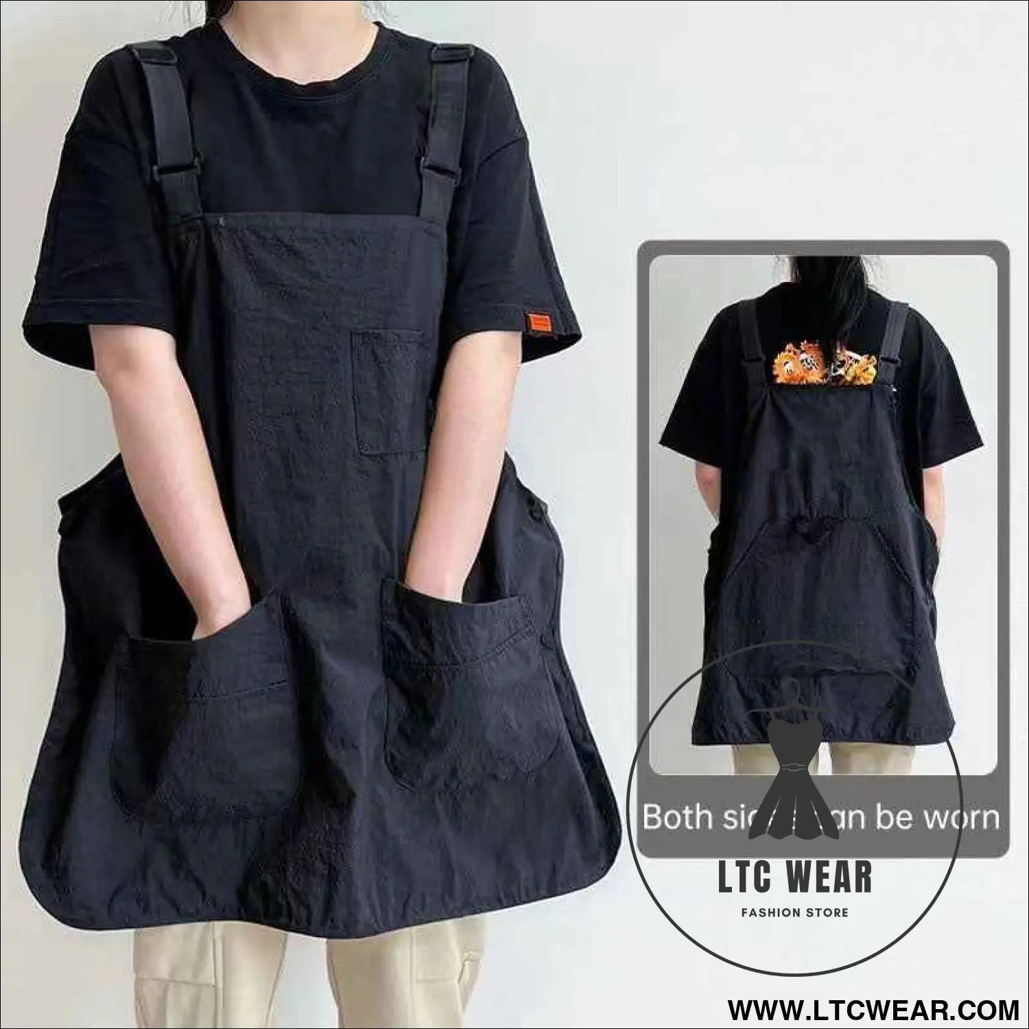 Double-Sided Waterproof Kitchen Apron – Adjustable Unisex Chef Apron, Pure Color Household Cooking Workwear