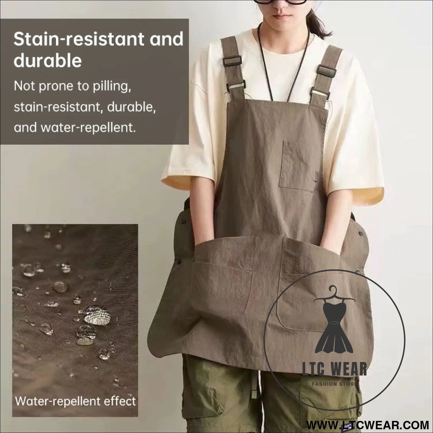 Double-Sided Waterproof Kitchen Apron – Adjustable Unisex Chef Apron, Pure Color Household Cooking Workwear - L.T.C Wear Online Fashion Store