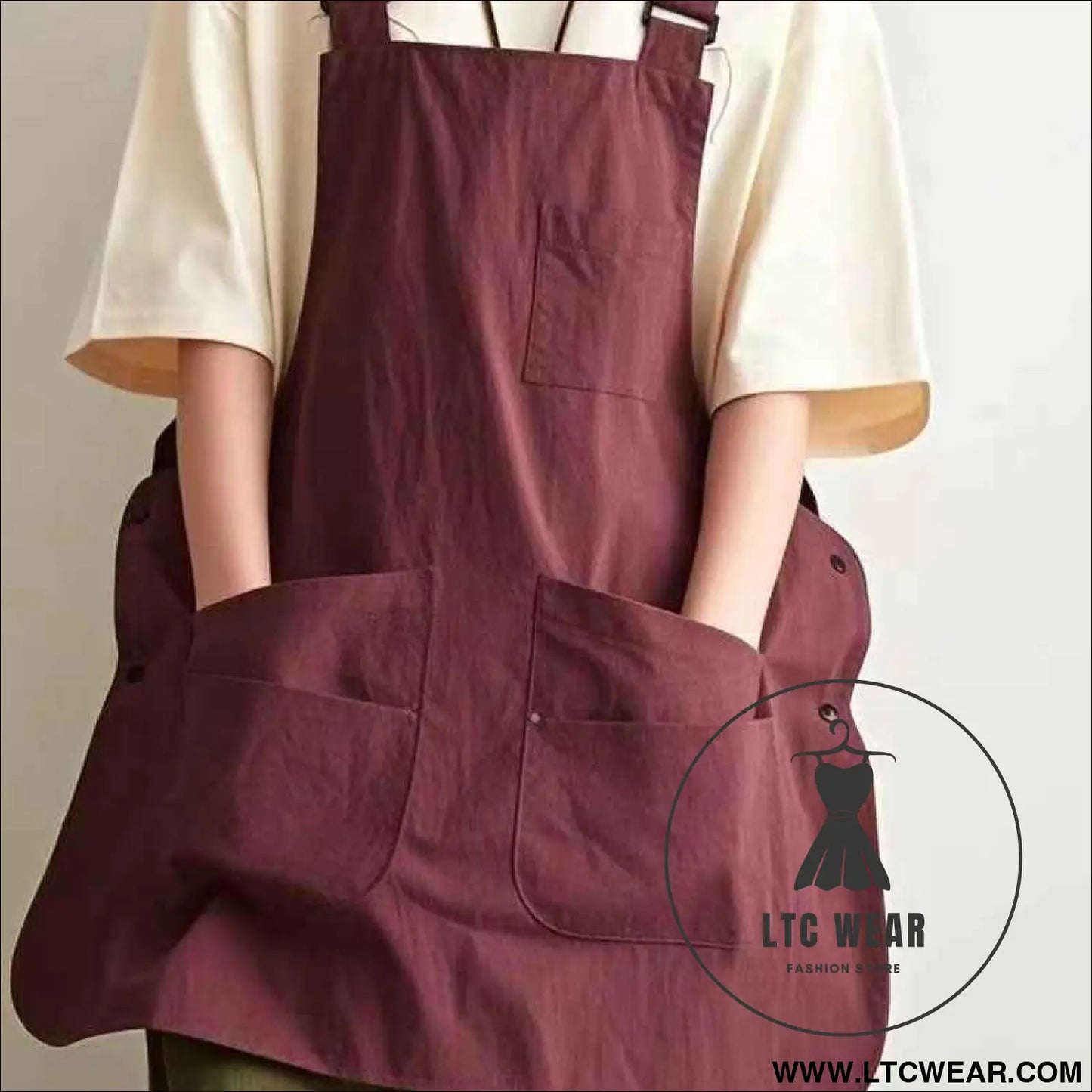 Double-Sided Waterproof Kitchen Apron – Adjustable Unisex Chef Apron, Pure Color Household Cooking Workwear