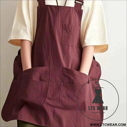 Double-Sided Waterproof Kitchen Apron – Adjustable Unisex Chef Apron, Pure Color Household Cooking Workwear