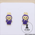 Drip oil colored cute cartoon character personality simple and versatile ear studs earrings