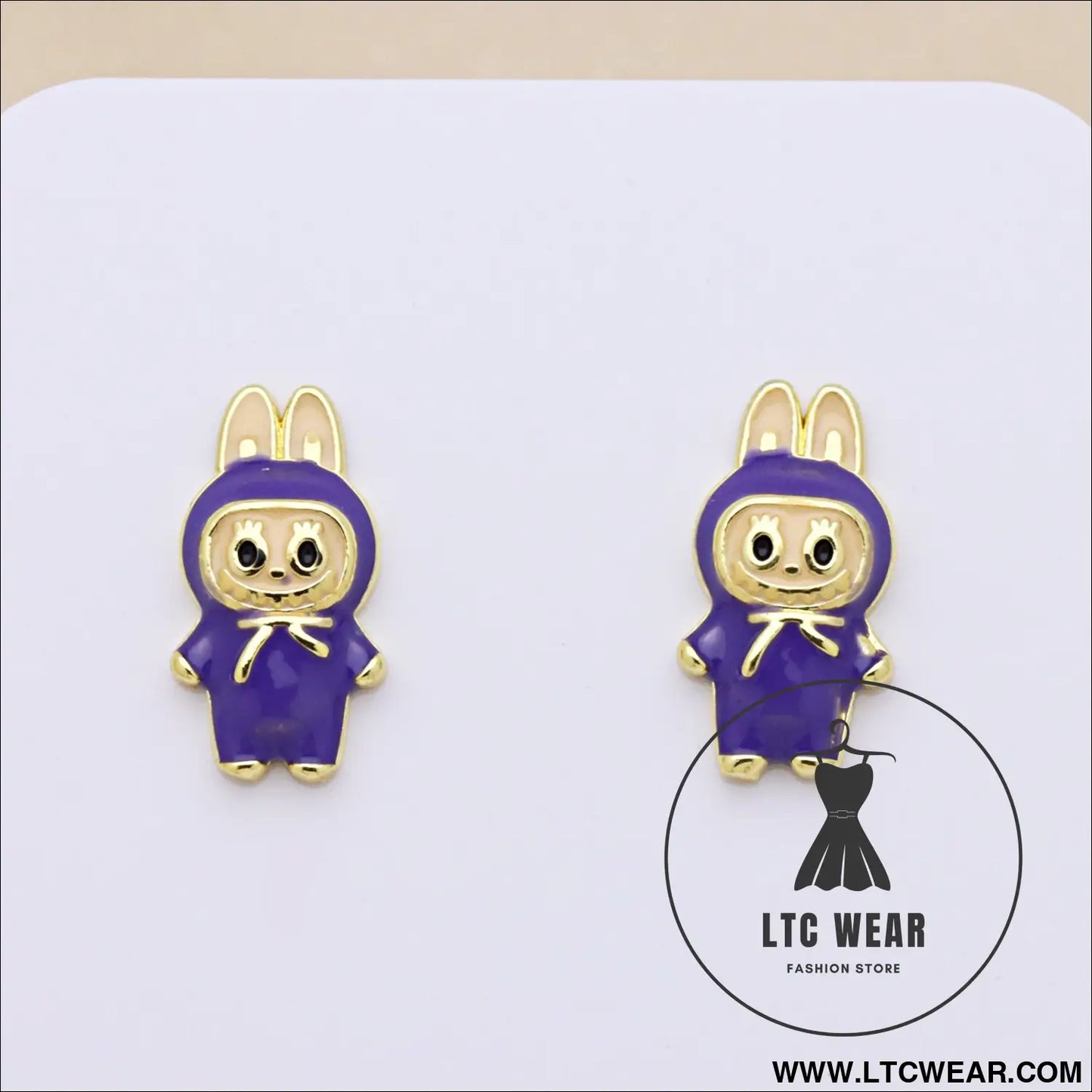 Drip oil colored cute cartoon character personality simple and versatile ear studs earrings