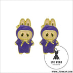 Drip oil colored cute cartoon character personality simple and versatile ear studs earrings - de250708-bl