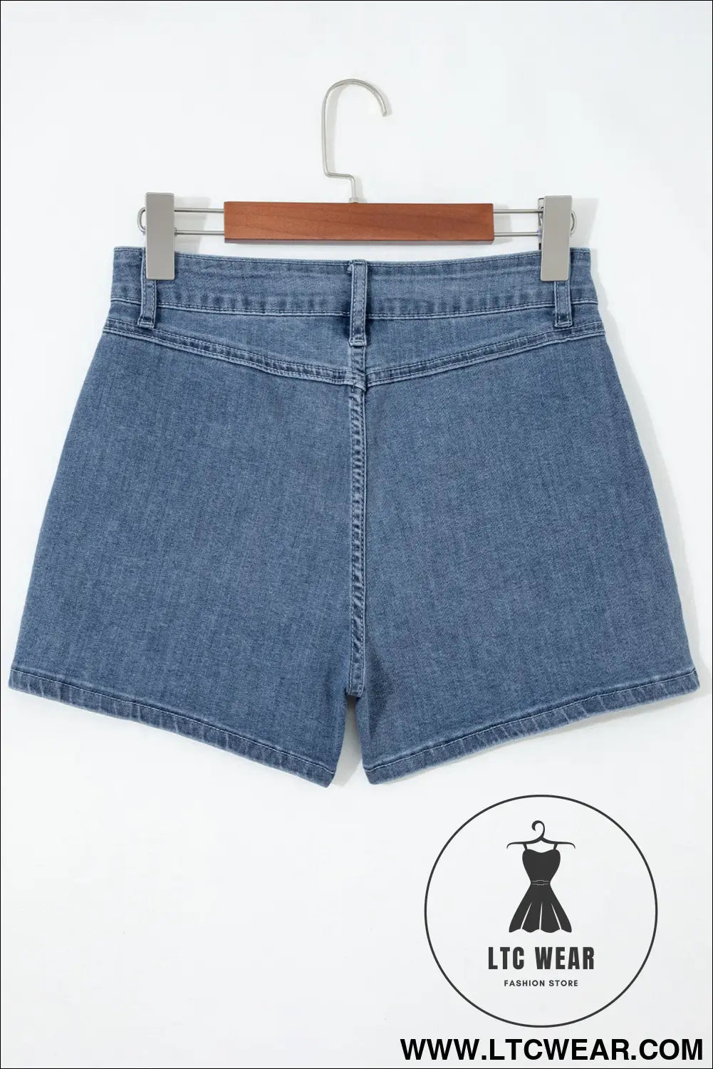 Dusk blue flap pockets denim shorts - denim shorts