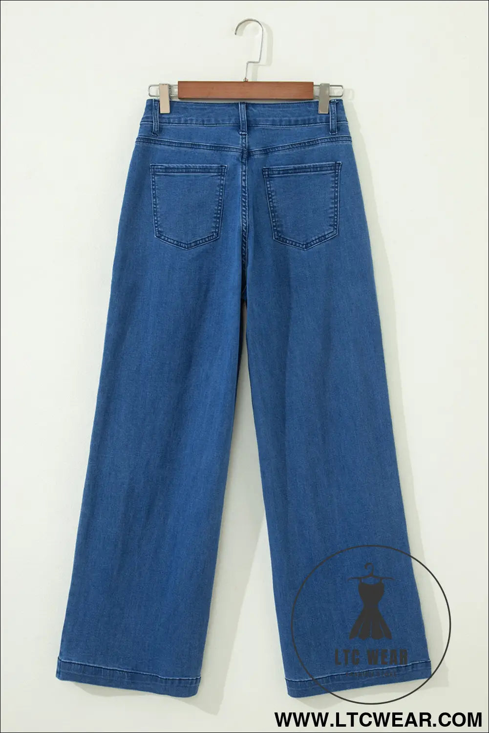 Dusk blue lace-up pull on wide leg jeans - jeans