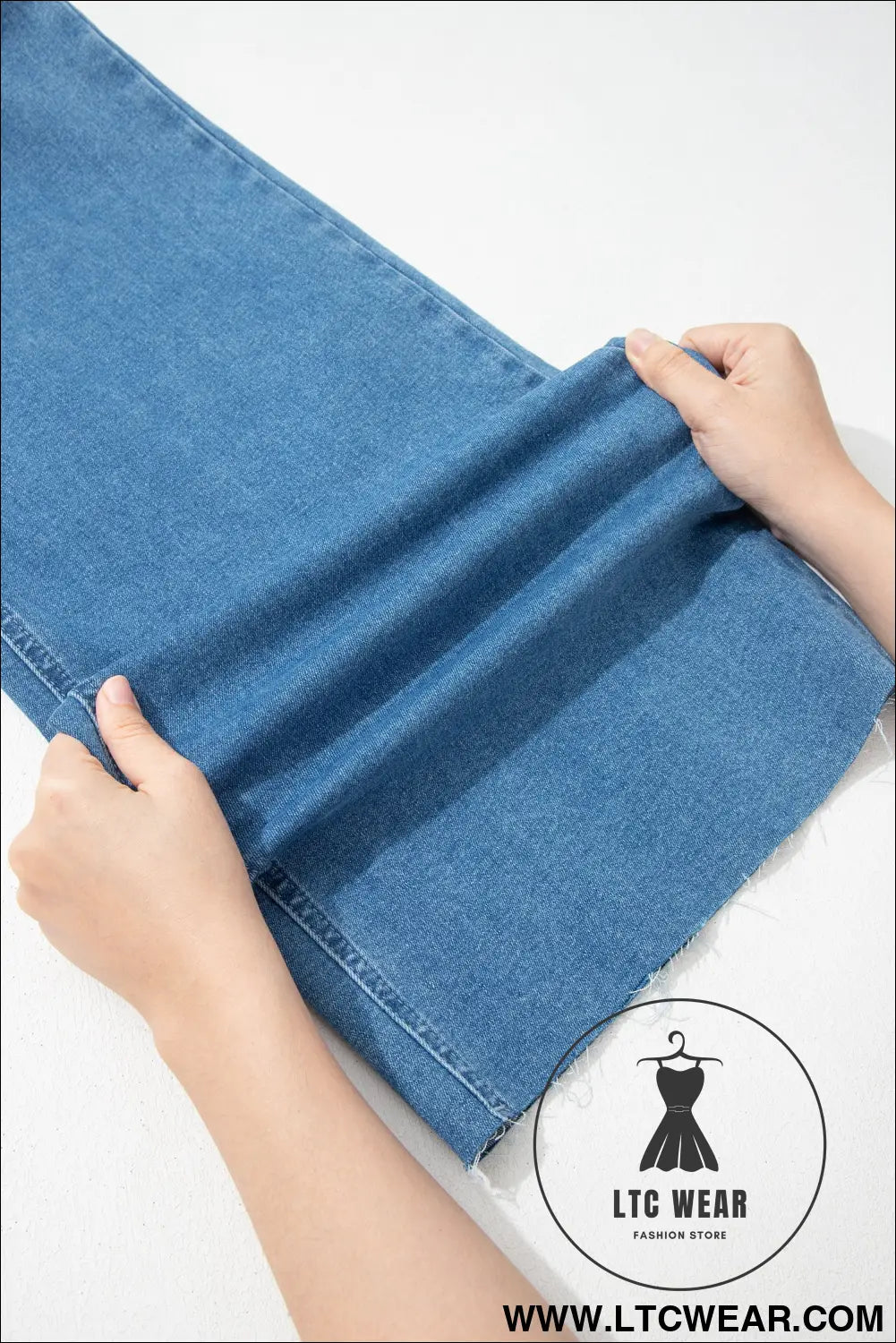 Dusk Blue Retro Washed Patch Pocket Stretchy Jeans - L.T.C Wear Online Fashion Store