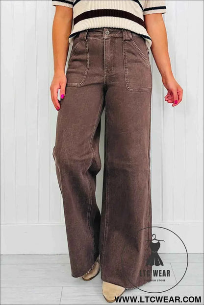 Dusk Blue Retro Washed Patch Pocket Stretchy Jeans