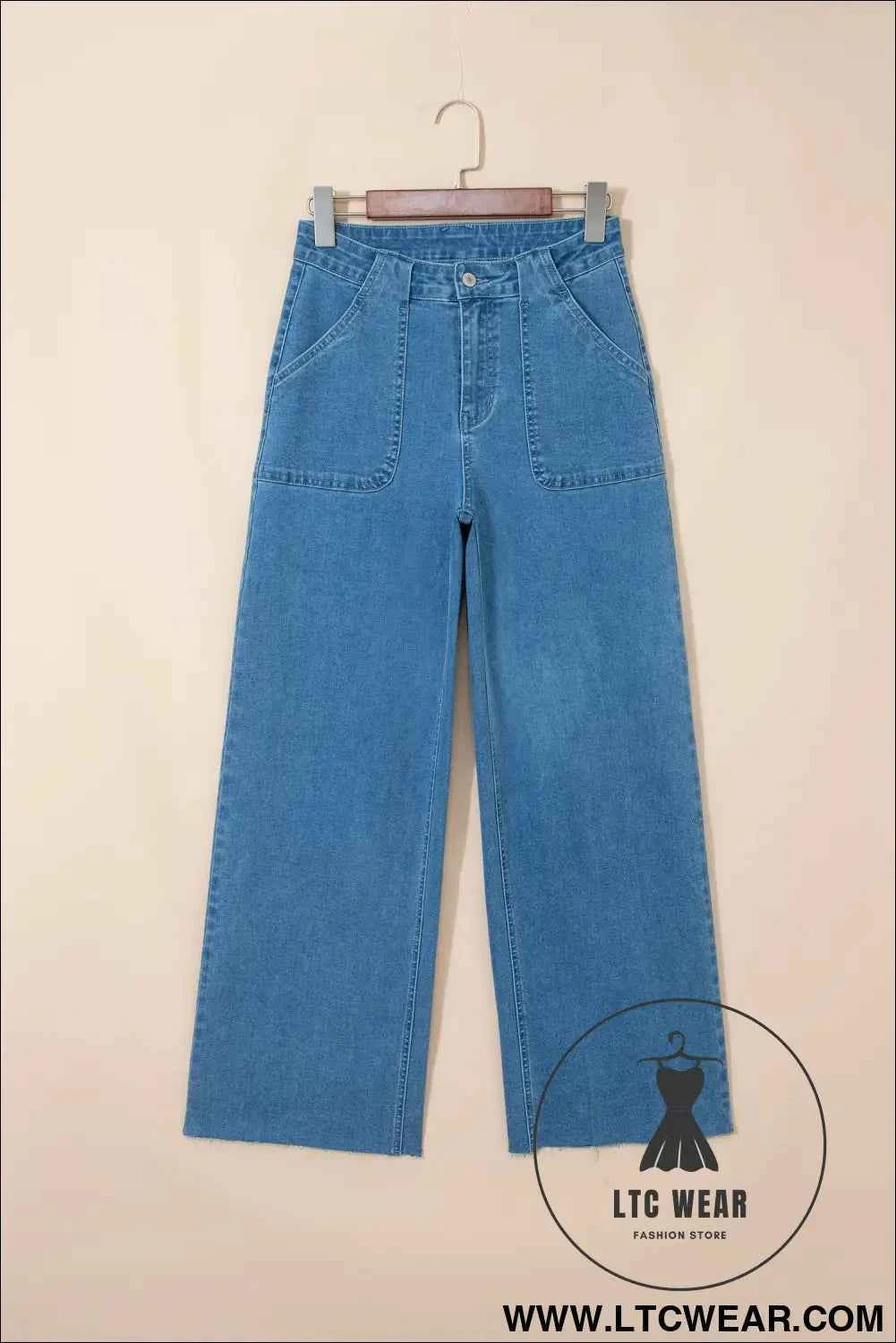 Dusk Blue Retro Washed Patch Pocket Stretchy Jeans