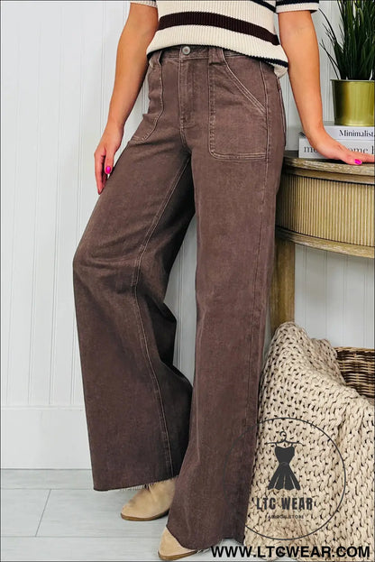 Dusk Blue Retro Washed Patch Pocket Stretchy Jeans - L.T.C Wear Online Fashion Store