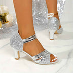 Golden Fish Scale Sequins Elegant 2026 High Heels