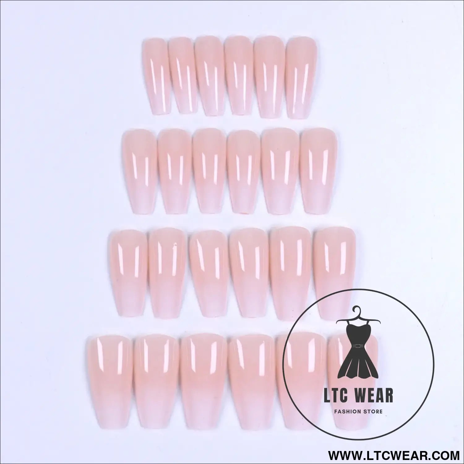 Elegant 24pcs Gradient Long Coffin Press-On Nails - L.T.C Wear Online Fashion Store
