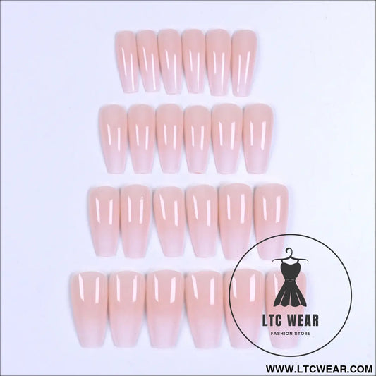 Elegant 24pcs Gradient Long Coffin Press-On Nails - L.T.C Wear Online Fashion Store