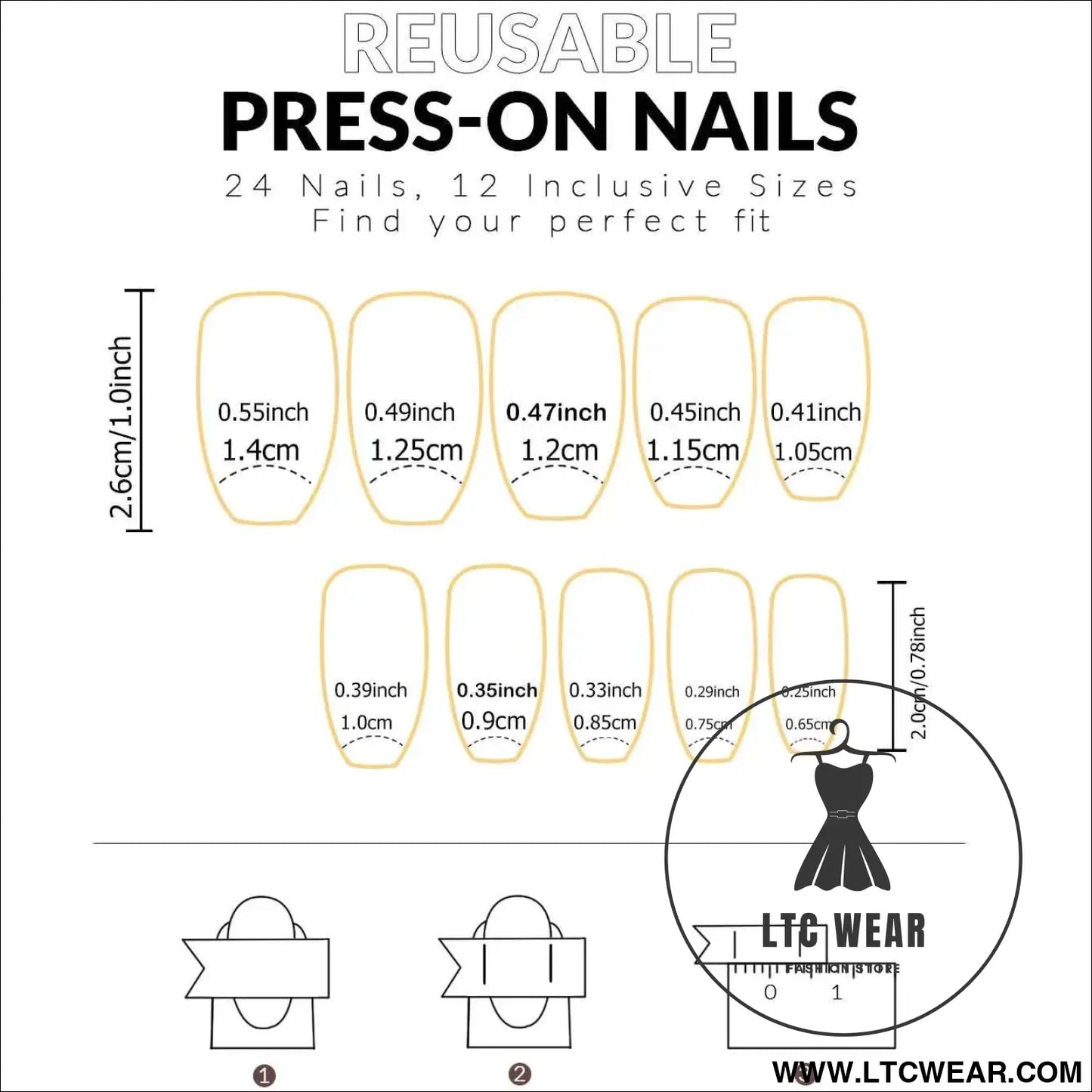 Elegant 24pcs Gradient Long Coffin Press-On Nails
