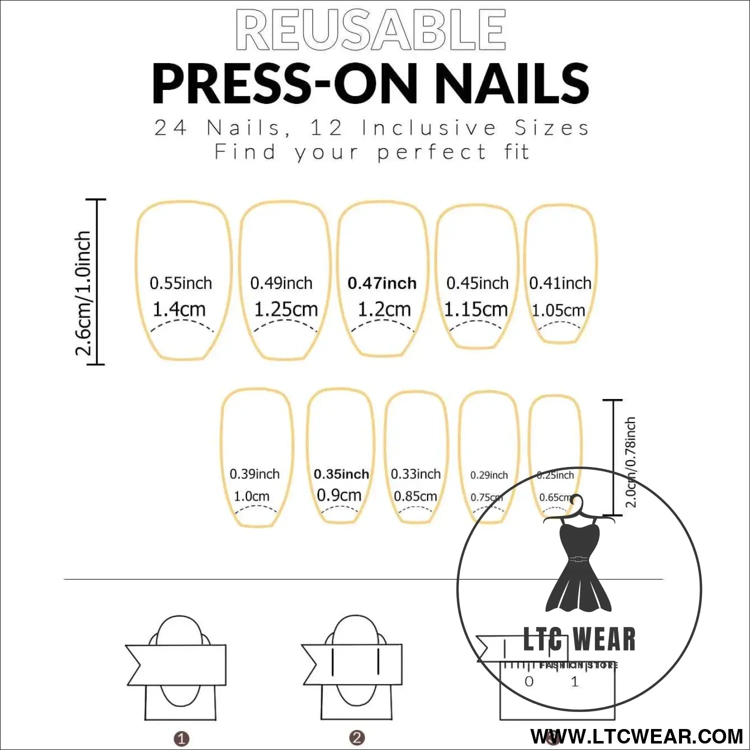 Elegant 24pcs Gradient Long Coffin Press-On Nails