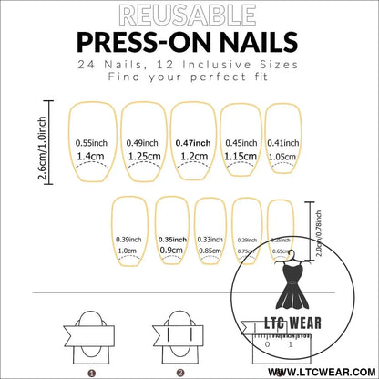Elegant 24pcs Gradient Long Coffin Press-On Nails