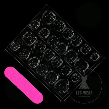 Elegant 24pcs Gradient Long Coffin Press-On Nails - L.T.C Wear Online Fashion Store