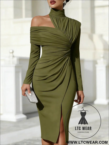 Elegant Casual Knit Hollow-Out Slit Dress - L.T.C Wear Online Fashion Store