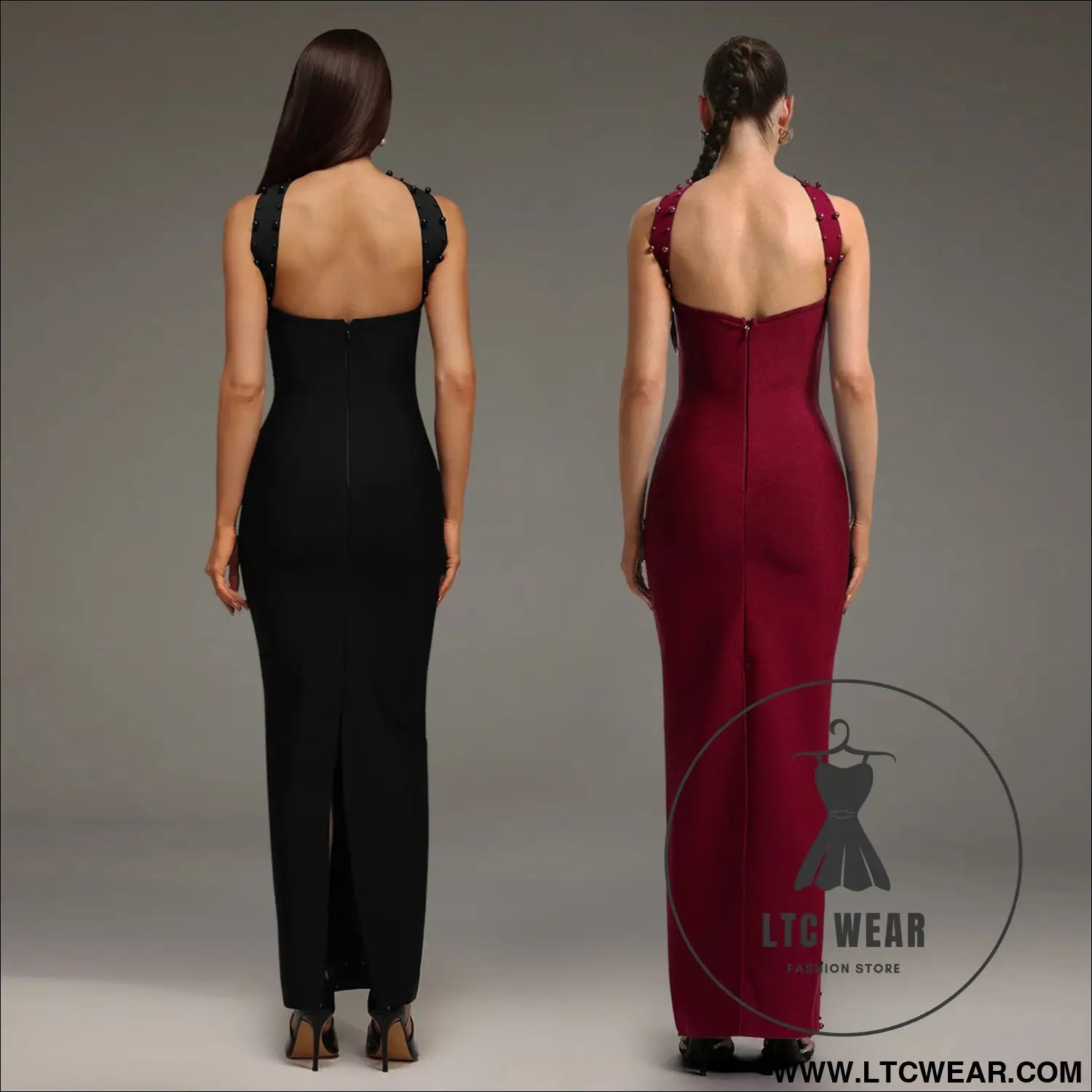 Elegant embellished bodycon strapless dress for women