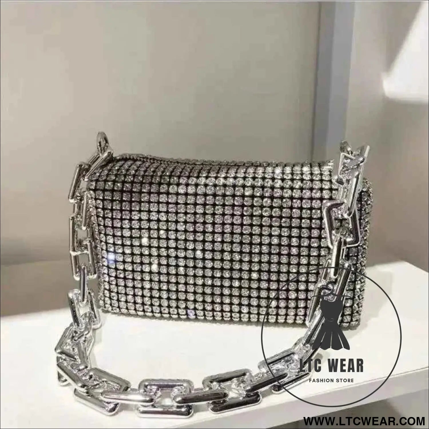 Elegant Glitter Chain Mini Crossbody Purse for Women