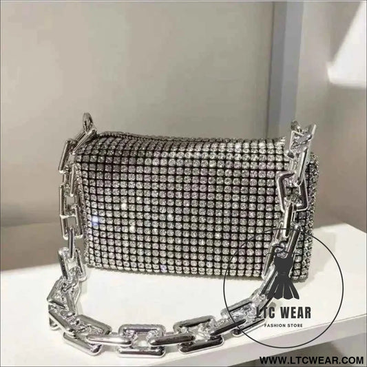 Elegant Glitter Chain Mini Crossbody Purse for Women