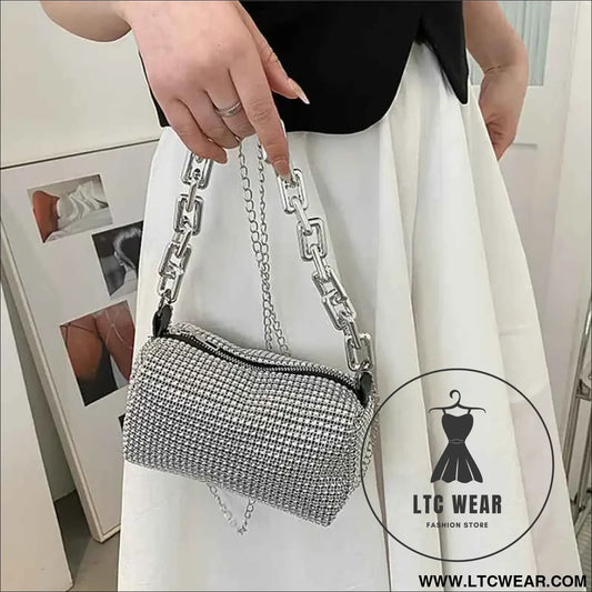 Elegant Glitter Chain Mini Crossbody Purse for Women