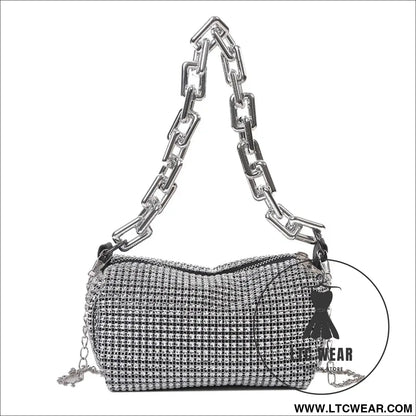 Elegant Glitter Chain Mini Crossbody Purse for Women - L.T.C Wear Online Fashion Store