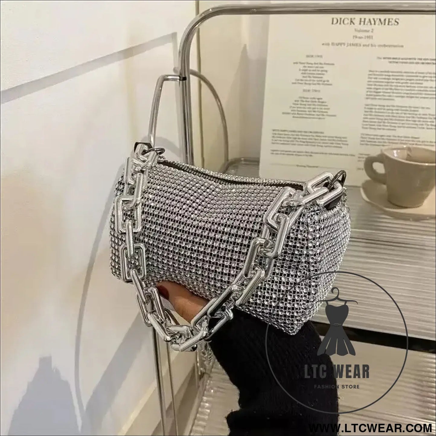 Elegant Glitter Chain Mini Crossbody Purse for Women - L.T.C Wear Online Fashion Store