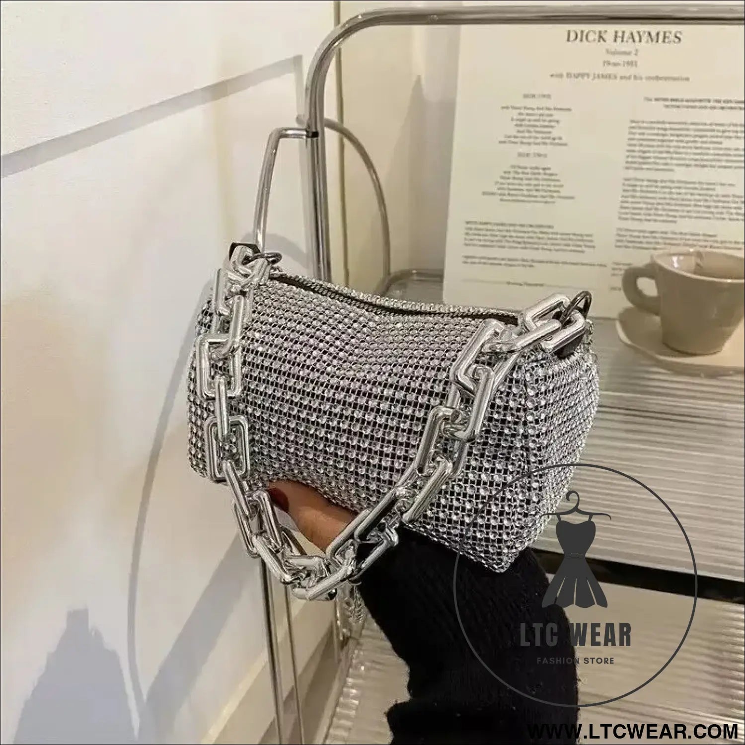 Elegant Glitter Chain Mini Crossbody Purse for Women - L.T.C Wear Online Fashion Store