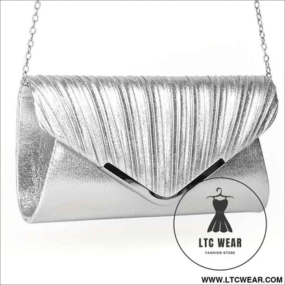 Elegant Rhinestone Set Pleated Clutch  Jewelry for Parties