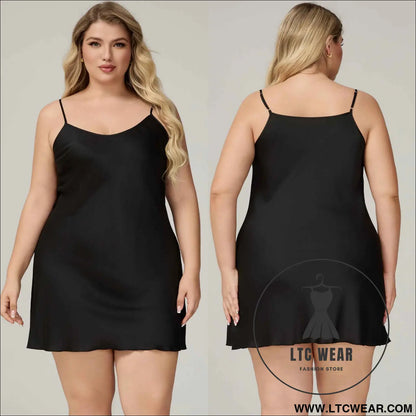 Elegant Satin Chiffon Sleepwear for Women, Summer Strap Sexy Nightdress, Simple Home Wear