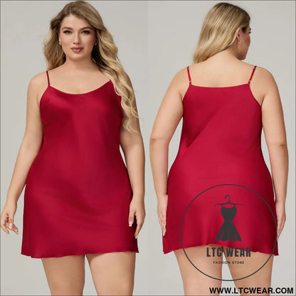 Elegant Satin Chiffon Sleepwear for Women, Summer Strap Sexy Nightdress, Simple Home Wear - L.T.C Wear Online Fashion Store