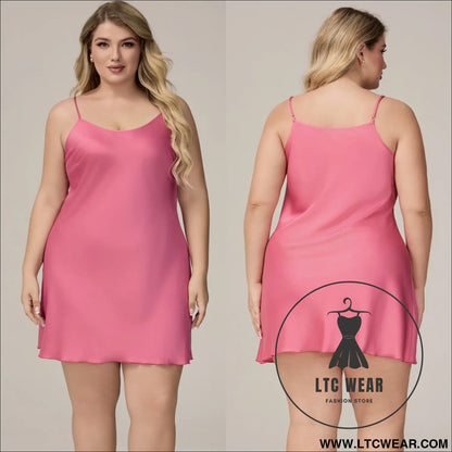 Elegant Satin Chiffon Sleepwear for Women, Summer Strap Sexy Nightdress, Simple Home Wear - L.T.C Wear Online Fashion Store