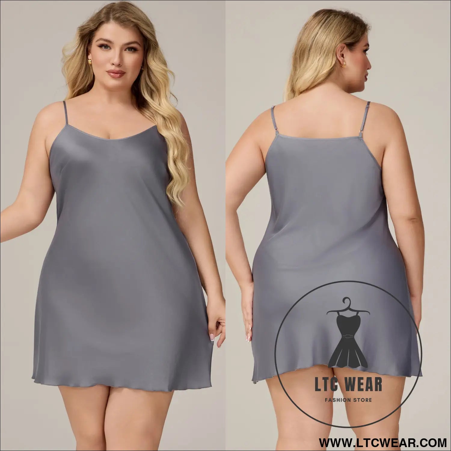 Elegant Satin Chiffon Sleepwear for Women, Summer Strap Sexy Nightdress, Simple Home Wear - L.T.C Wear Online Fashion Store