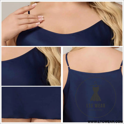 Elegant Satin Chiffon Sleepwear for Women, Summer Strap Sexy Nightdress, Simple Home Wear