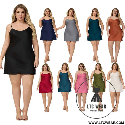 Elegant Satin Chiffon Sleepwear for Women, Summer Strap Sexy Nightdress, Simple Home Wear