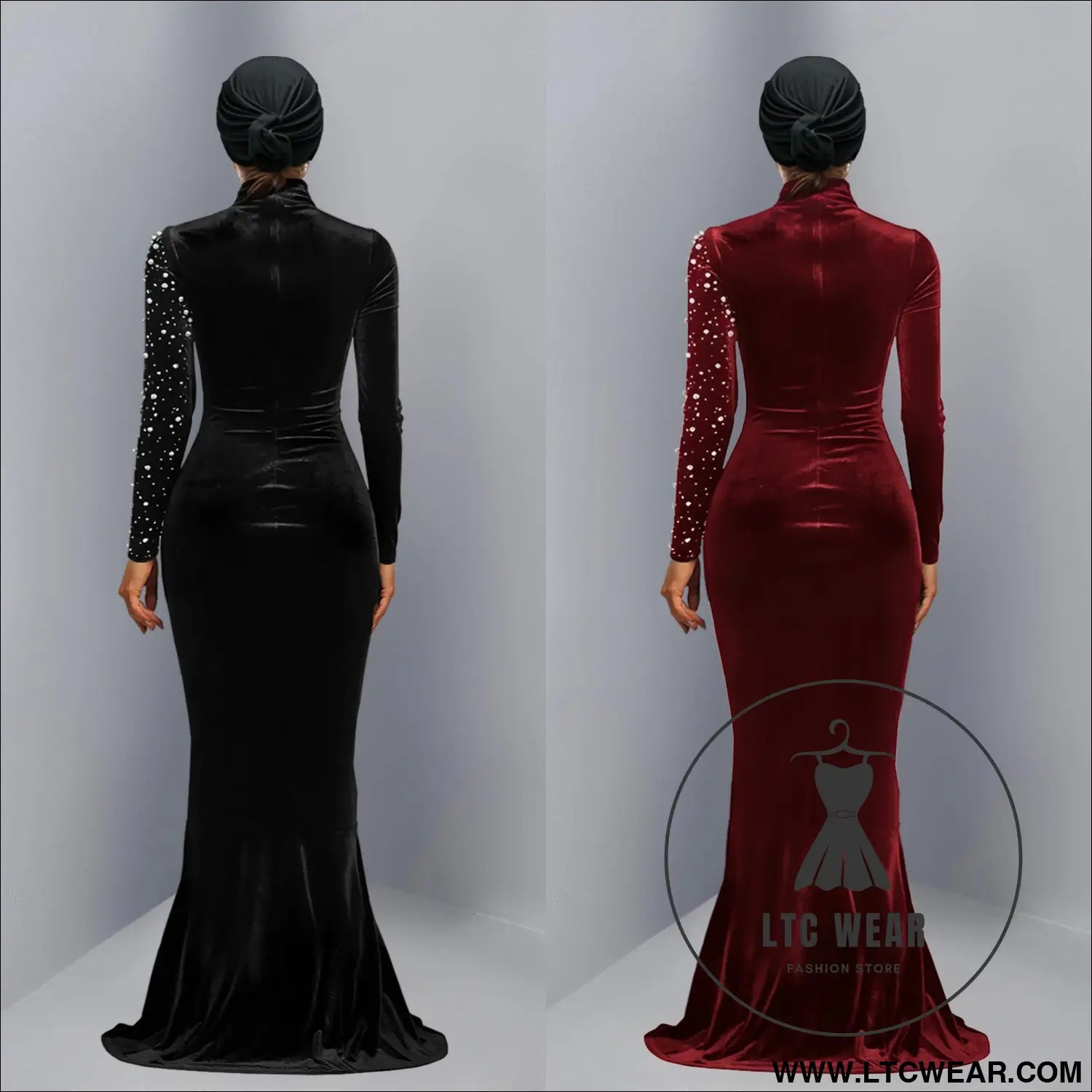 Elegant velvet embellished dress for women fashionable chic cocktail dress
