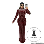 Elegant velvet embellished long sleeve dress for women fashion style casual occasion - burgundy / s