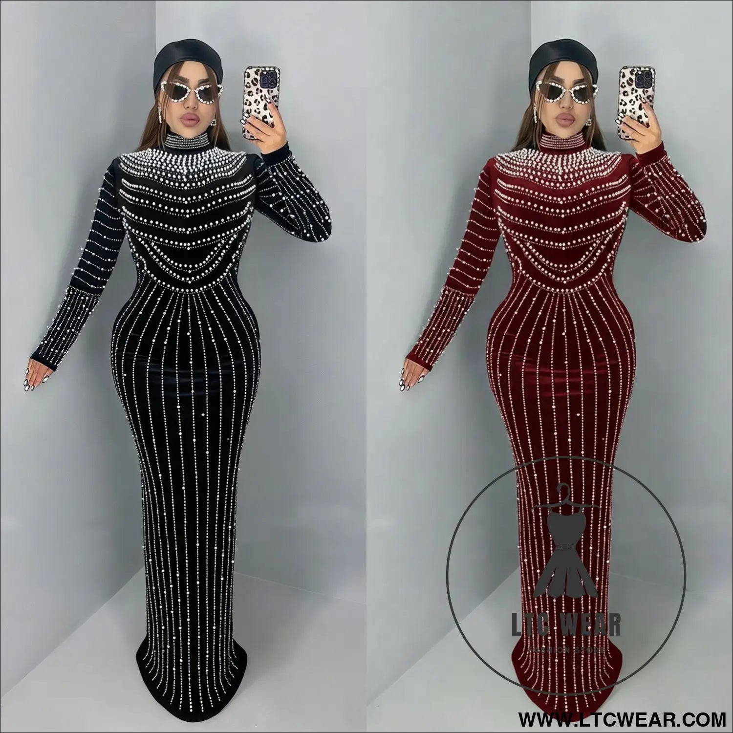 Elegant velvet embellished long sleeve dress for women fashion style casual occasion