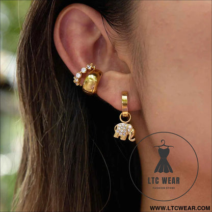Elephant Zircon Earring Collection