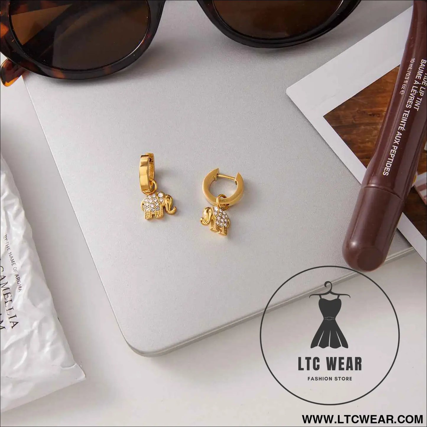 Elephant Zircon Earring Collection