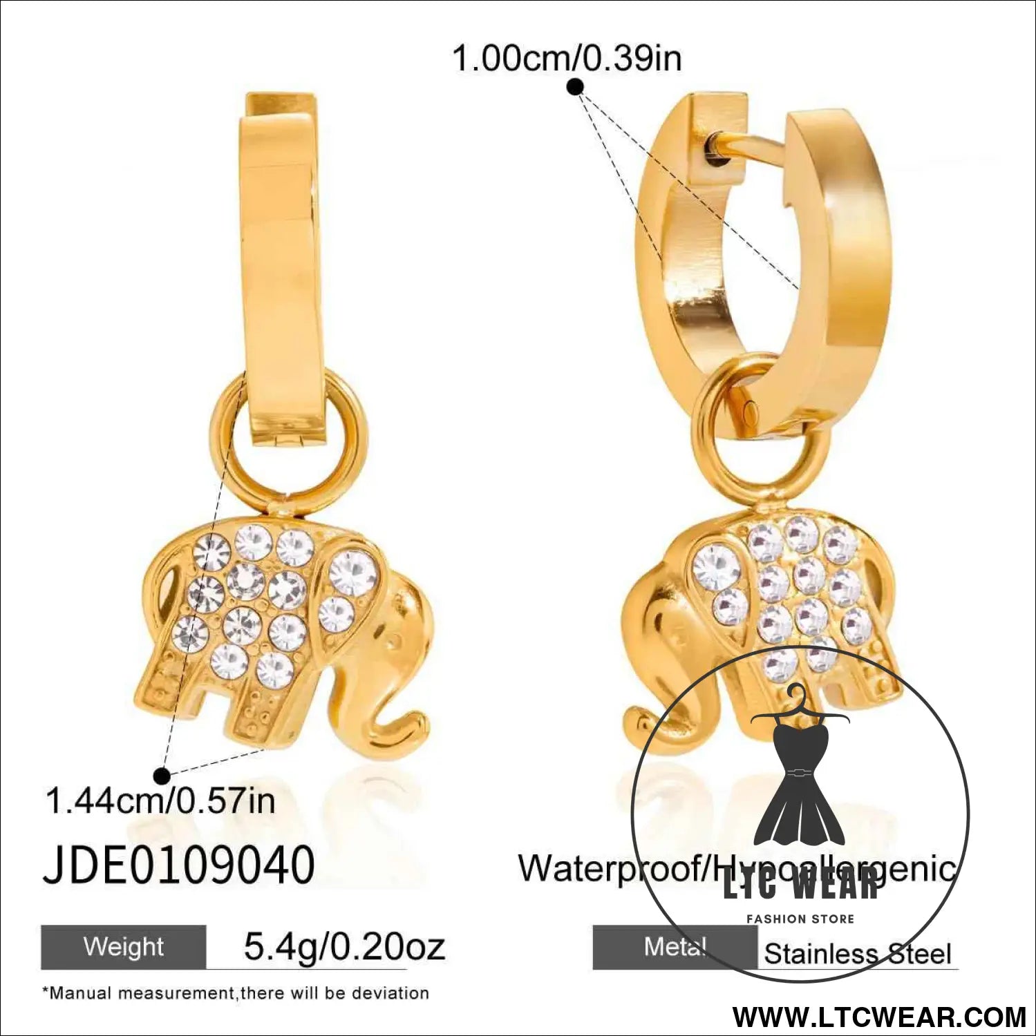 Elephant Zircon Earring Collection