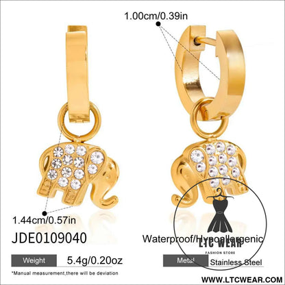 Elephant Zircon Earring Collection