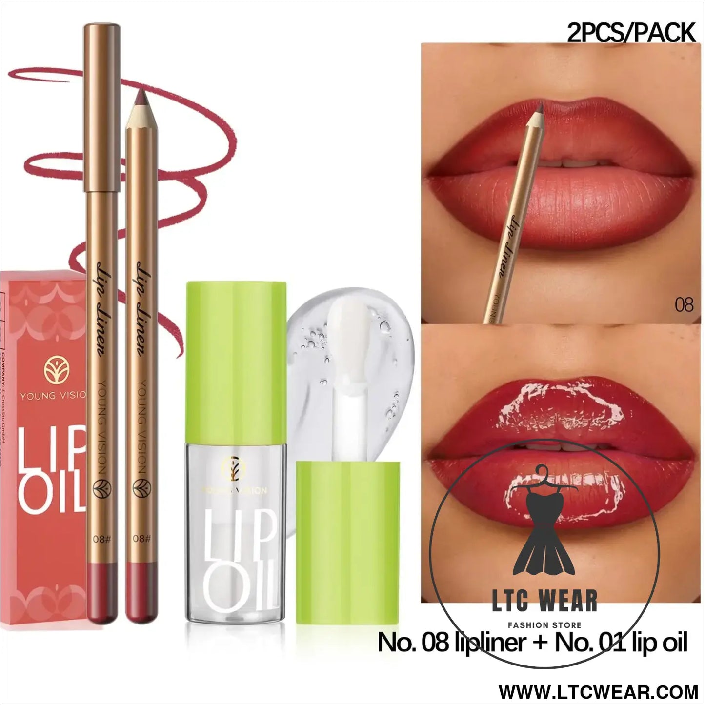 Elevate Your Look: USHAS 12-Color Lipstick & Liner Duo - L.T.C Wear Online Fashion Store