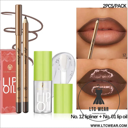 Elevate Your Look: USHAS 12-Color Lipstick & Liner Duo - L.T.C Wear Online Fashion Store