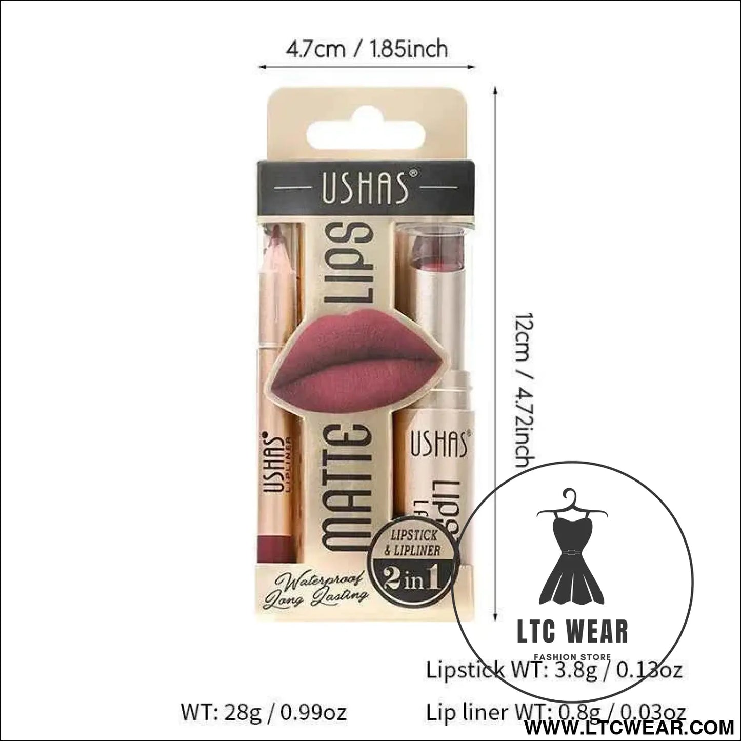 Elevate Your Look: USHAS 12-Color Lipstick & Liner Duo