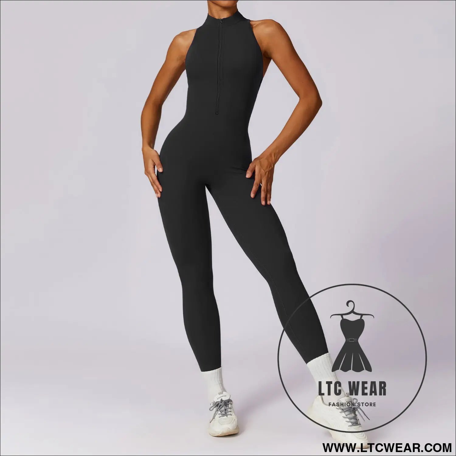 Elevate your workouts with our naked yoga jumpsuit - black / s