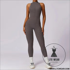 Elevate your workouts with our naked yoga jumpsuit - grey / s