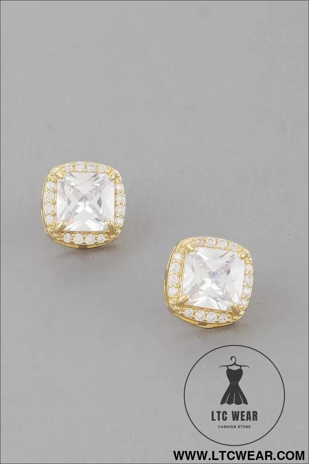 Embedded Cubic Rhinestone Stud Earrings