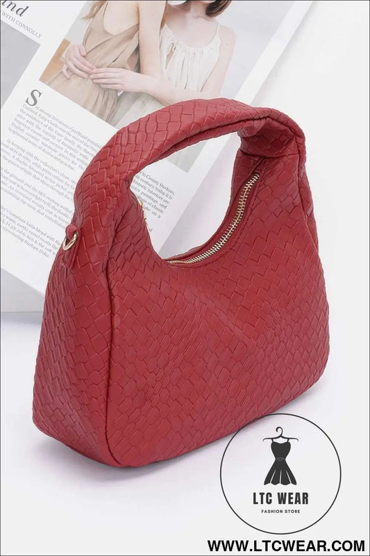 Embossed Faux Leather Hobo Bag